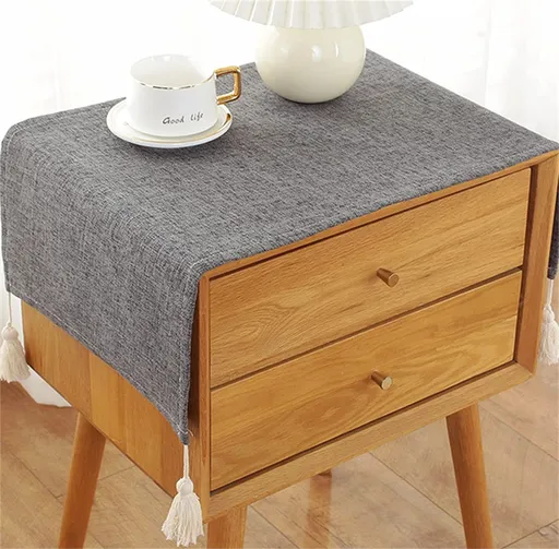 Simple Bedside Table Cover Cloth nightstand Tablecloth Cover Small Square Tablecloth Suitable for end Table Side Table Cabinet (tan,40*60cm)