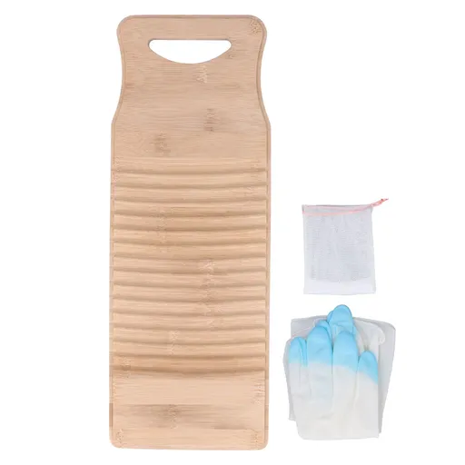 Bamboo Washboard Practical Hand Wash Laundry Cleaning Board for Home School 40cm / 15.7in Length