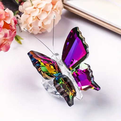 Five colors**"Crystal Wing Radiance" | 5.5cm Gradient Crystal Butterfly Sculpture — Poetry Captured in a Moment, an Eternal Gift Illuminating Space and Heart**