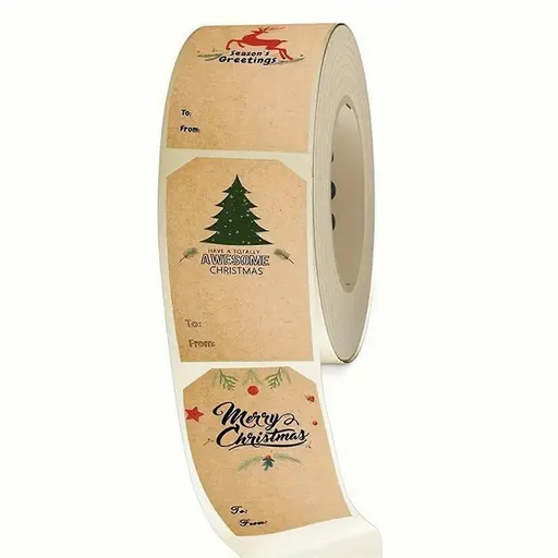 1 Pack, 300 Count Per Roll Self Adhesive Christmas Gift Tags for Gift Wrapping, Holiday Crafts, Party Favors and Present Decoration