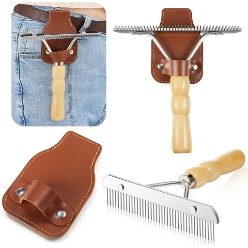 1 Set Cattle Show Comb Brush Holder Livestock Supplies for Cattle Horse Grooming Brush Show Comb with Wood Handle for Cow Livestock Brushes Pet Dog Cattlel Cows Goat Sheep