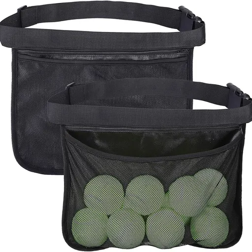 2 pack Tennis Ball Holder, Holder Bag for Women, Men & Teens, Ball Pouch, Mesh Waist Hip Bag Carrier, Easy Holding 6-8 Pickle Balls or Tennis, Versatile Accessories & Gifts