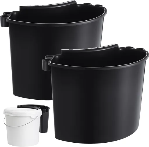 2 Pcs Car Detailing Bucket Organizer 10.2 x 7.8 x 5.5 Inch Car Washing Bucket Caddy Portable Multipurpose Hanging Organizer for Accessories Tool Home Garden Camping (Black)