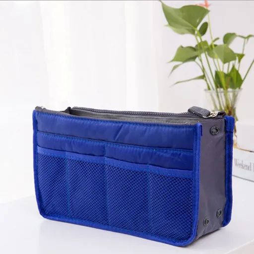 Craftsman Double Zipper Makeup Bag Oxford Cloth Royal blue