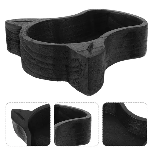 Black Wooden Serving Tray - Fruit Plate for Kitchen, Dining, and Living Room Decor