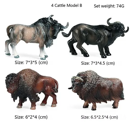 4Pcs Miniature Cattle Figurines Set Animal Animal Figures Cow Toys Bull Toys Farm Toys Animals Cognition Toys Miniature Toys Cake