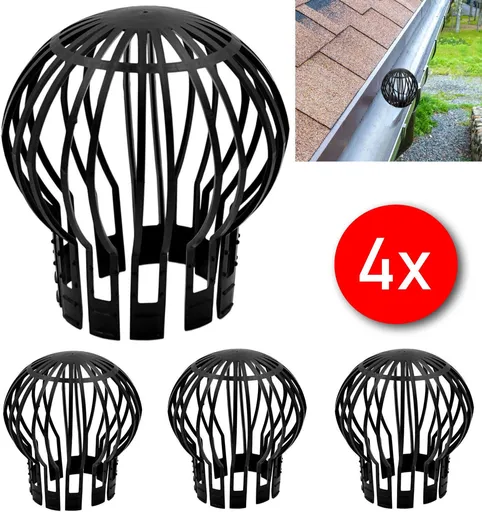Downspout Guards Leaf Protection 14.5cm x 12.5cm Plastic 4 Piece