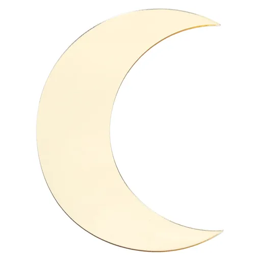 Moon Shape Mirror Wall Sticker Acrylic Decorative Background Decal for Home Office CorridorGold