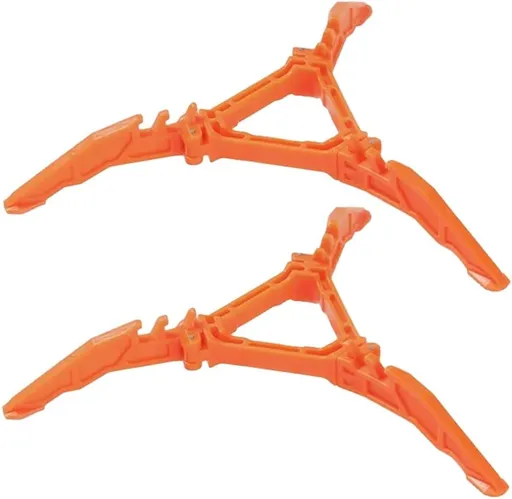 2Pcs Camping Stove Fuel Can Stabilizer, Mini Foldable Outdoor Hiking Cooking Gas Tank Bracket,Foldable Cartridge Canister Tripod (Oranger)