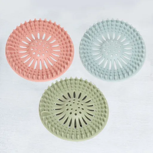 3 Pack Hair Catcher Durable Silicone Hair Stopper Shower Drain Covers, Easy to Install and Clean for Bathroom Bathtub Kitchen