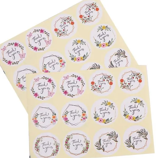 UP TO 80PCS Stickers Labels Thank You Stickers Gift Wrapping Craft Scrapbook DIY - 12*5PCS Style 12