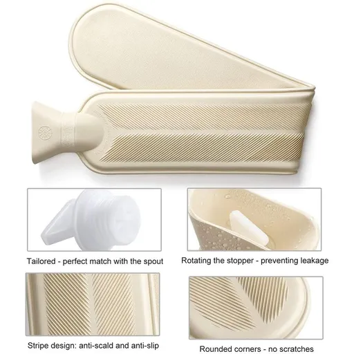Hot Water Bottle with Soft Cover(2 Liter) Classic Hot Water Bag for Pain Relief, Neck, Shoulders and Knee, Feet Warmer, Rheumatism
