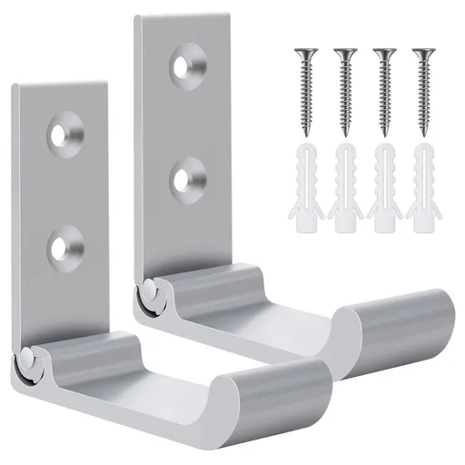 Silver Folding Wall Hook 2PCS Folding Coat Hooks for Hanging Heavy Duty Coat & Bag & Backpack & Hat & Headphone Foldable