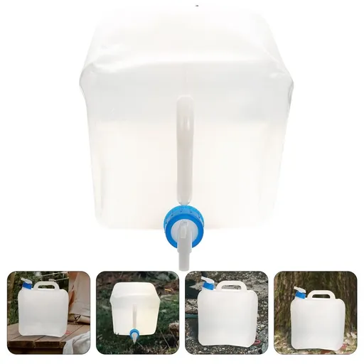 Outdoor Water Storage Bag Foldable White Container with Handle for Camping