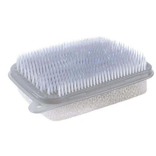 Double-Sided Fruit and Vegetable Cleaning Brush, Flexible Multi-Purpose Kitchen Washing Brush—Gray