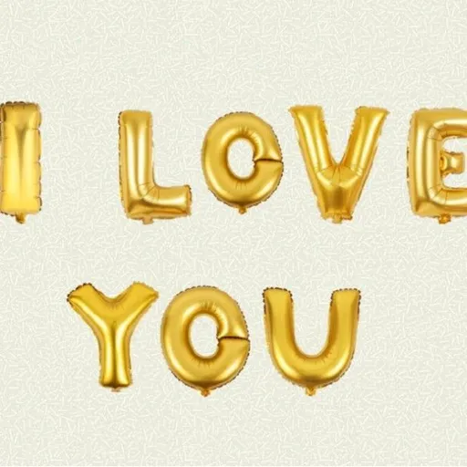 Hanlin 10inch Gold Metallic Balloons Pack of 50 I LOVE YOU aluminum balloon