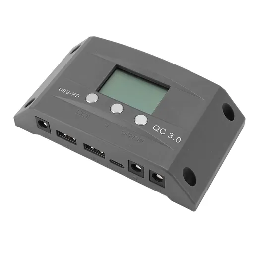 MPPT Solar Charge Controller 12V24V Auto Adaptive DC Port LCD LED Display Dual USB Smart Adjustment Solar Panel Regulator for Camping Outdoor 100A