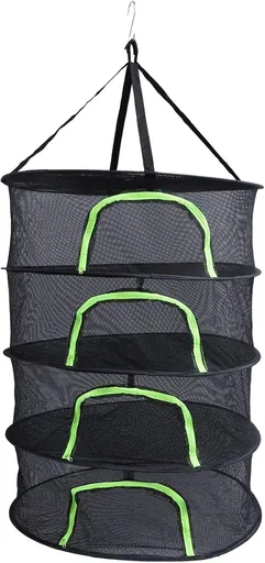 4 Layer Hanging Drying Net, 40x60cm, Foldable with Zipper for Plants Seeds and Fish