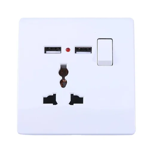 Electric Socket USB Electrical Outlet Outlet Power Supply with ON/OFF Switch 1Pack