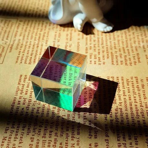 2PCS Dichroic X Prism RGB Dispersion Prism for Physics and Decoration with Storage Box-25mm+20mm- Art Decor Photography Props