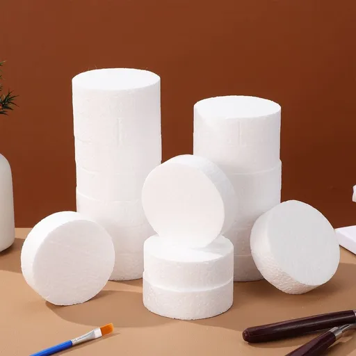 18Pcs White Round Foam Circles Multi Purpose Craft Blanks for Cake Display