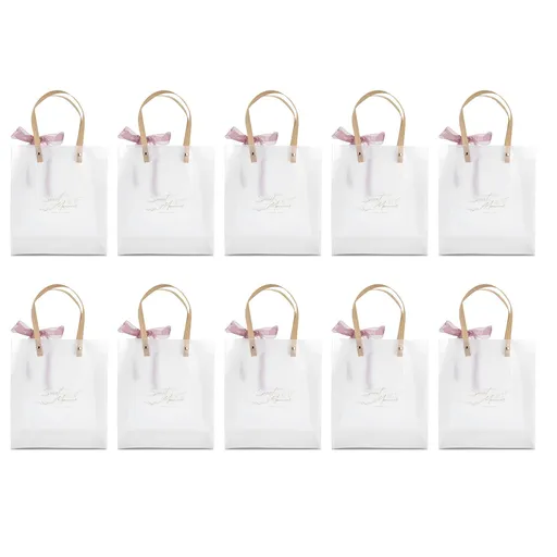 10Pcs Innovative Wedding Candy Box PVC Transparent Handbag for Birthday Party Christmas