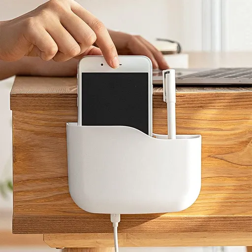 Adhesive Remote Control Holder Universal Controller Holder Wall Mount Storage Organizer Box No Drilling with Slot Home Office