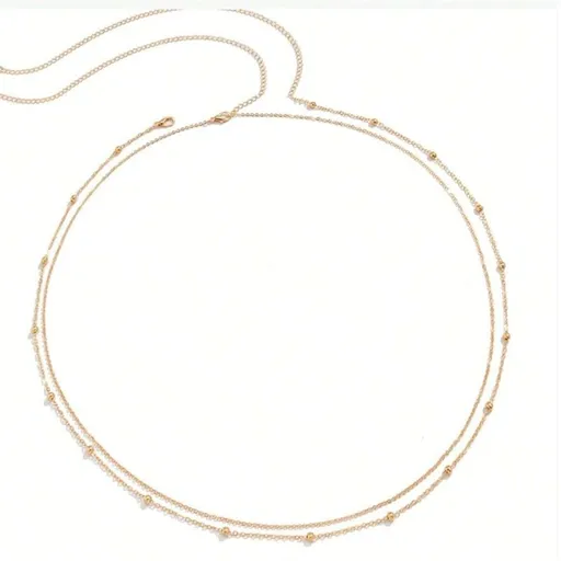 2Pcs Summer Beaded Waist Chain Metal Bikini Multi-Layer Waist Belly Chain Sexy Beach Beads Body Chain Pearl Simple Waist Chain
