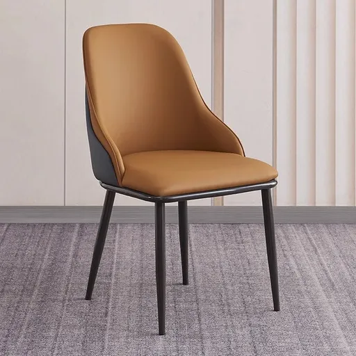 VELLUTO Dining Chair Modern upholstered Leather Kitchen Chairs with armrests Bathtub Chair Leisure Lounge Chair Living Room Bedroom Home Set of 2(Orange)