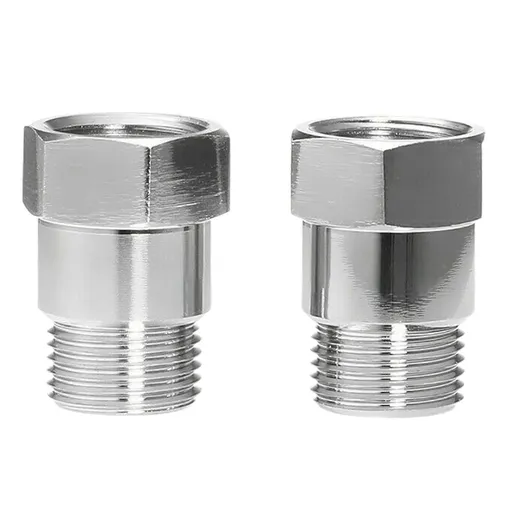 2 pcs O2 Sensor Spacer Thread Universal M18 X 1.5 Car Engine Light Oxygen Sensor Extension Adapter for Vehicle, Metal material