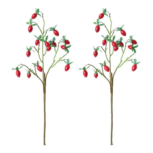 2 PCS Artificial Fruits 26 Inch Long Stems Fake Cherry Tomatoes Branches Farmhouse Vegetable Photography Props Harvest Decoration for Farmhouse Table Centerpiece