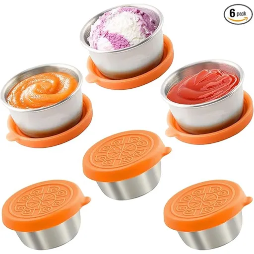 12x1.6 Oz Salad Dressing Containers With Lids, Small Leakproof Reusable Stainless Steel Salad Dressing Container To Go For Lunch Boxes,Sauce containers, Picnics,Travel Meal Prep And Kitchen Storage.