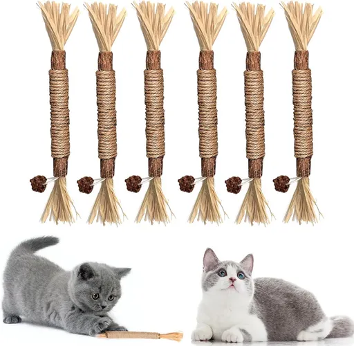 Sticks for Cats - 6 Pieces - Catnip Chew Sticks - Natural Cat Toys - Cat Chew Sticks - Catnip Sticks - Stronger Effect Than Catnip - Catnip - Catnip - Cat Toys - Freshen Your Mouth - Dental Care for Cats