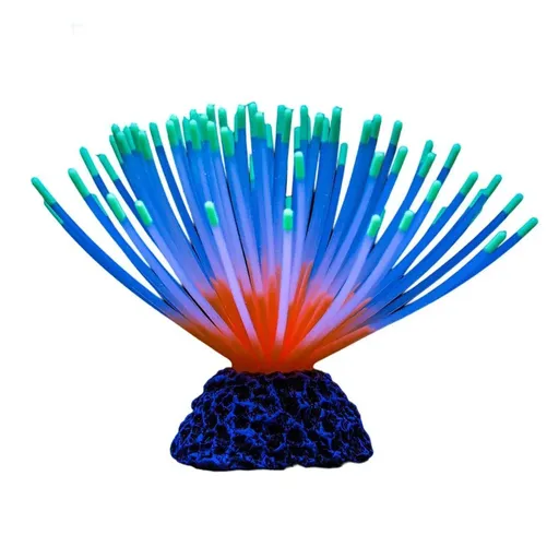 Aquarium Fish Tank Decor Simulation Coral Lotus Aquatic Plants Vibrant Ornament - Green-S