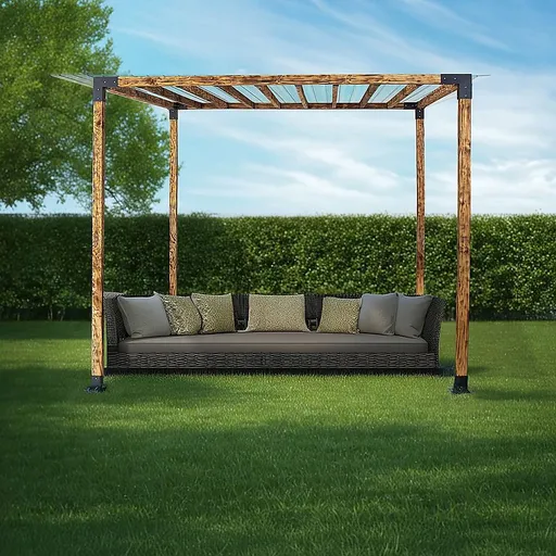 DIY Pergola Kit – Single with Top Rafters Set with Brackets