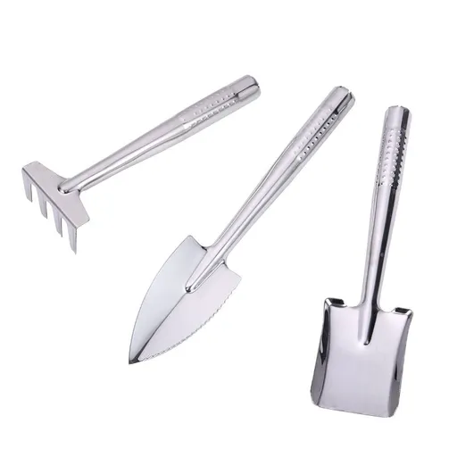 3 Pcs Set Mini Gardening Plant Pot Tools Small Handheld Shovel Spade Rake Gardening Work Set Kids Toy Gifts for Succulent Cactus