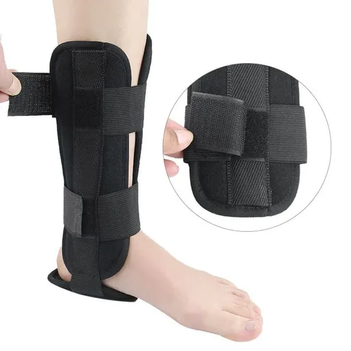 Adjustable Ankle Brace, Breathable Stabilizer Splint for Sprain Recovery & Sports Protection - Black L