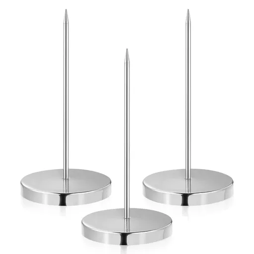 Restaurant Bill Holder Metal 3Pcs 5.5x2.8x0.3Inch Busy Environments Silver