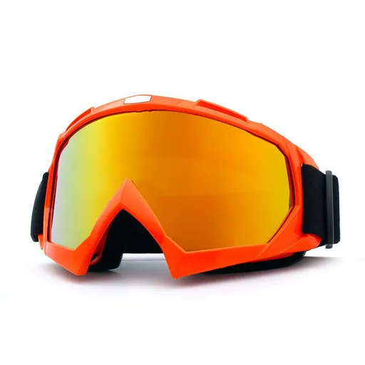 Motorcycle Motocross Goggles, Red Dirt Bike ATV MTB Riding Protective Eyewear - Orange