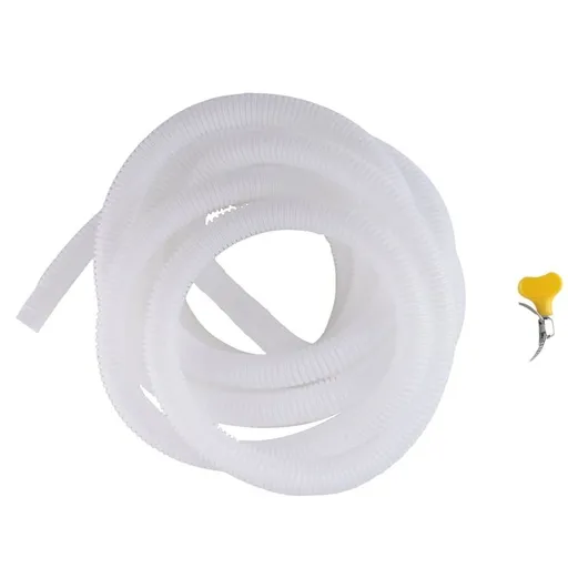 Dehumidifier Drain Hose 13Ft Flexible with Cuttable Rubber Adapter and Connect Clamp White