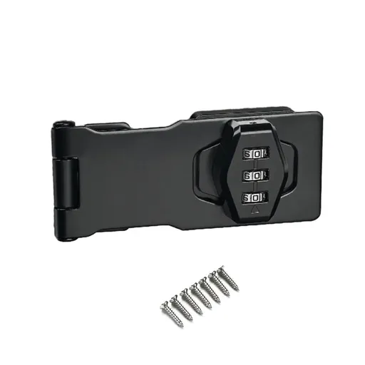1 pcs Password Rotary Hasp Locks, Collapsible File Cabinet Lock Desk Drawer Lock, for 90 Degree and 180 Degree Drawers,Doors, Flip Barn Door, Outdoor (Black 3-inch)