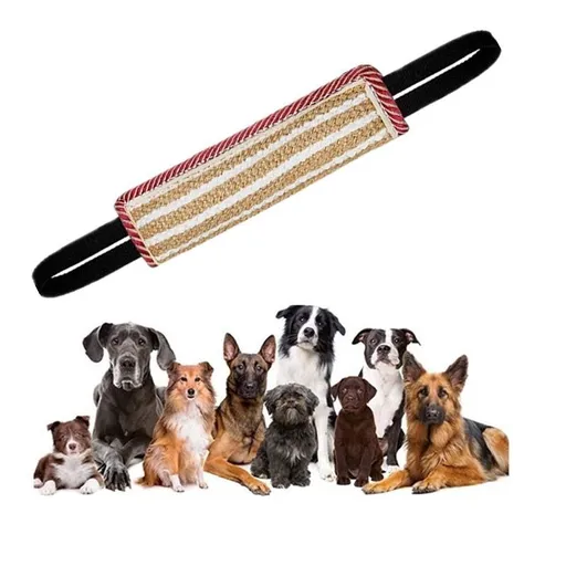 Interactive Tug-of-War Training Bite Stick for Dogs – Durable Jute Rope Toy with Comfortable Handles, Perfect for Obedience Drills, Playtime, and Teething Relief, Suitable for Indoor and Outdoor Use with All Dog Breeds (D)