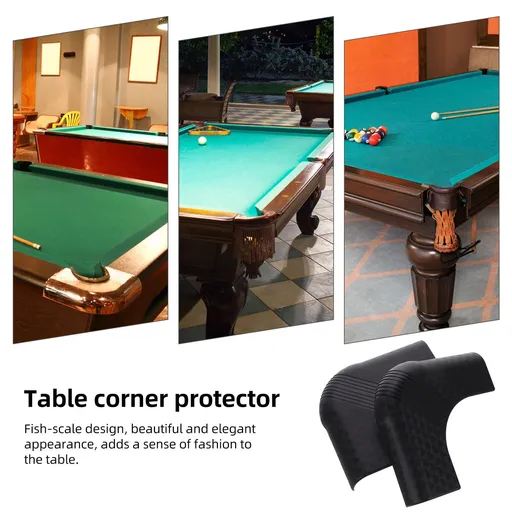 Worgeous 2 Pcs Pool Table Corner Protector Cover Billiard Guard Black