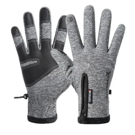 Winter Gloves Thermal Touch Screen Thermal Windproof Warm Grey - XL