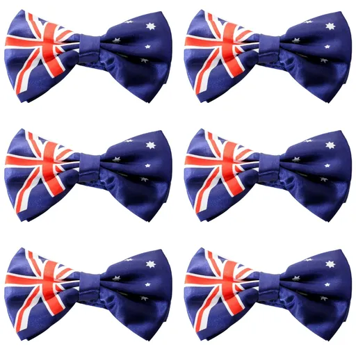 6x Australian Flag Bow Tie – Patriotic Accessory Australia Day
