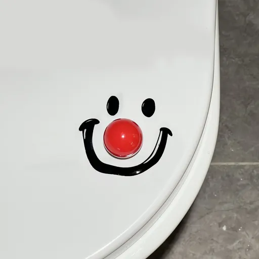 2 PCS Red Smiley Face Toilet Seat Lifter - Adhesive Bathroom Lifter Handle for Hands-Free Opening