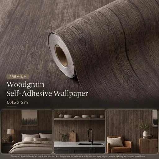 Self Adhesive Retro Wood Wall Covering 0.45x6M, Light Brown Wood Grain, Multi-Scene DIY Sticker