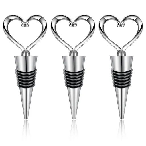 3PCS Wine Stopper Reusable Wine Stoppers Heart Shape Wine Beverage Bottle Stopper Bottle Cover Wine Outlet Cap