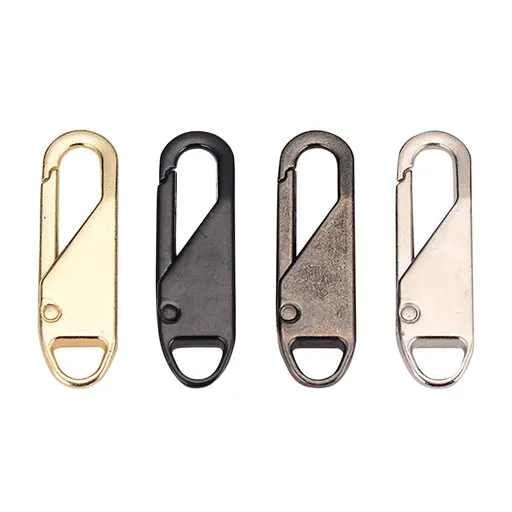 4 Pieces Zipper Pull Replacement, Heavy Duty Universal Zipper Puller, Detachable Zipper Pull Oval Tabs for Luggage, Brown, 3.7 x 1.1 cm
