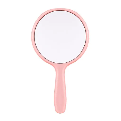 2 Pcs Handheld Mirror with Handle Bulk,Small Portable Round Mirror for Kids Travel Makeup Classroom Camping Daily Use(Pink,Green)